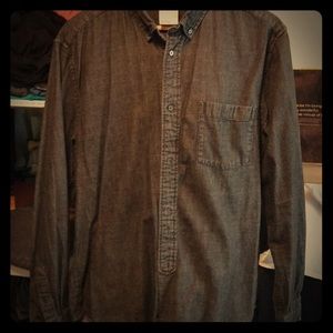 Black denim button down